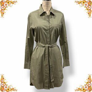 VICTORIA'S SECRET Olive Green Placket Shirt Dress w/Matching Sash - Size 4